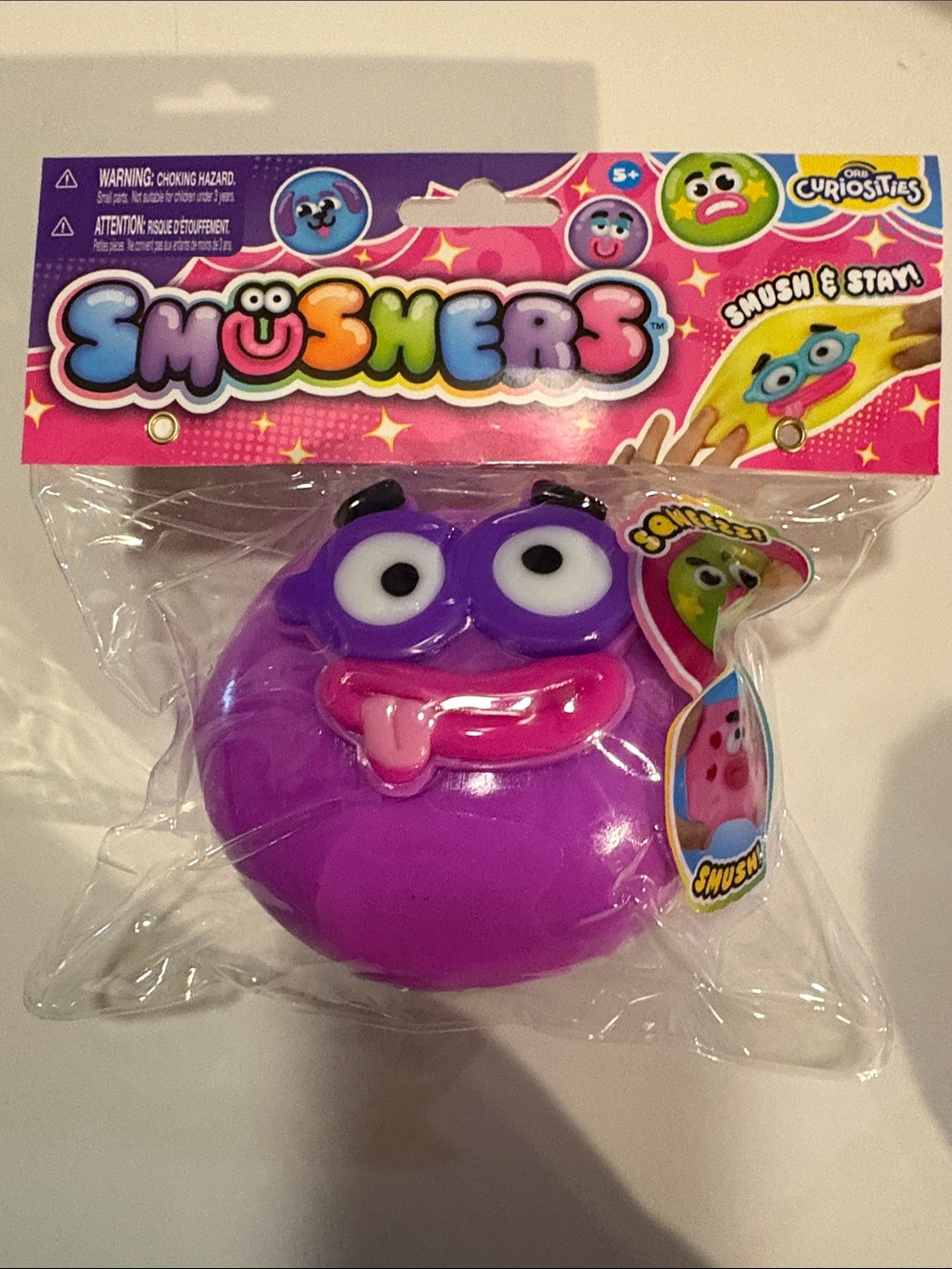 VIRAL ORB Smushers Purple Funny Face Squishy Sensory Fidget Toy NEW Sealed 💜